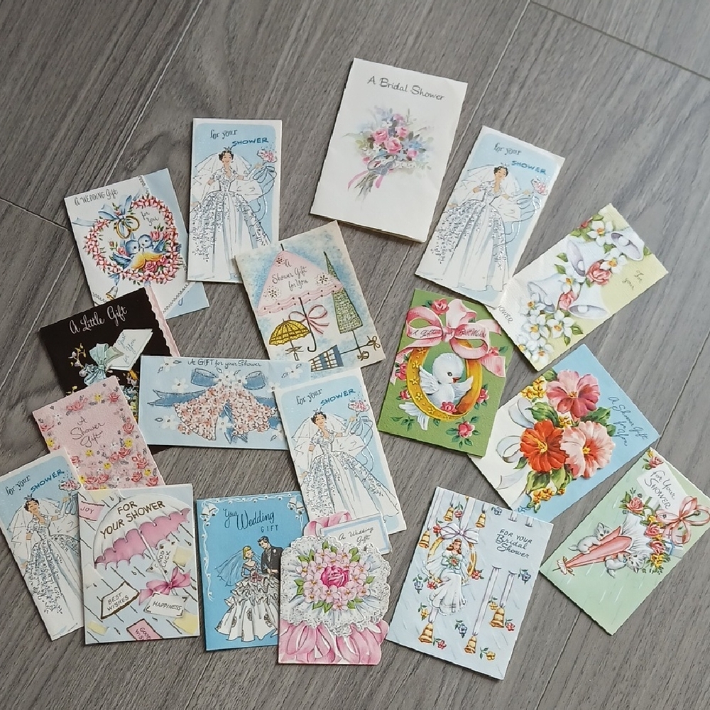 πΈ50's Vintage Mini Bridal Shower Assorted Greeting Card Used